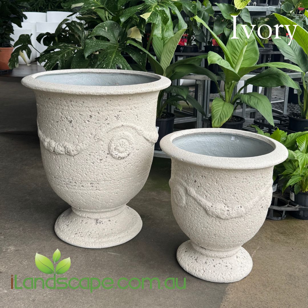 Fossil Tivoli Anduze planter in Ivory
